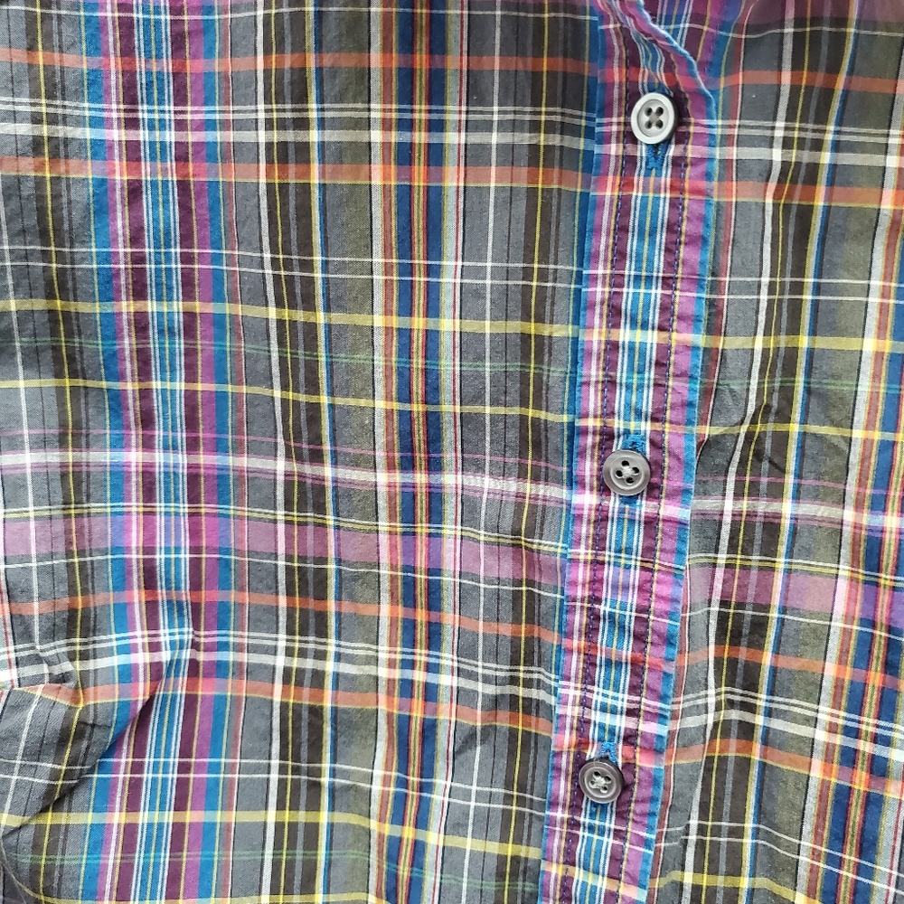 Talbots Plaid Button Down Chambray Cuff Size 10 -… - image 4